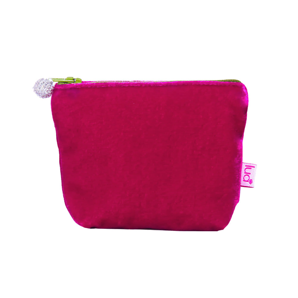 hot pink velvet purse 