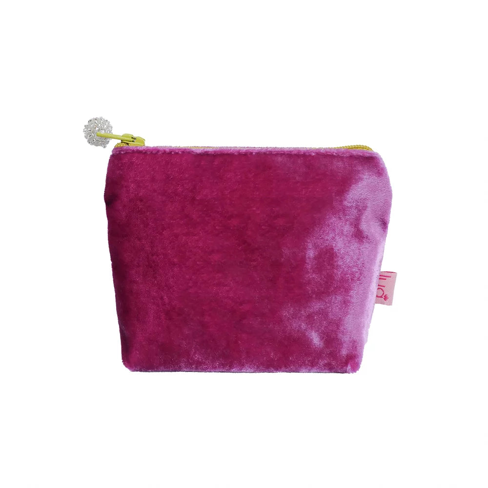 Pink velvet purse cheap