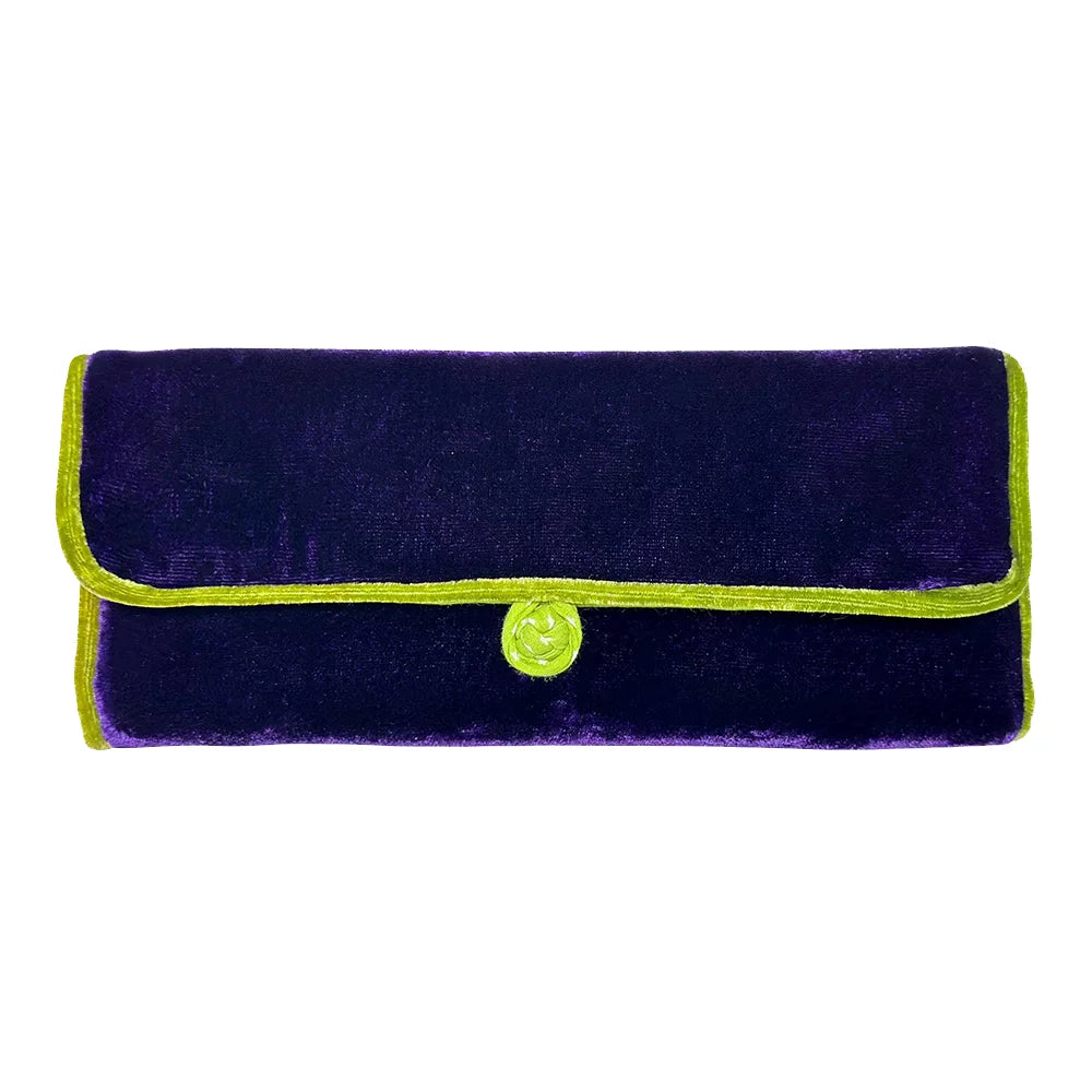 Purple Velvet Jewellery Storage Roll