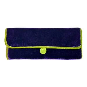 Purple Velvet Jewellery Storage Roll