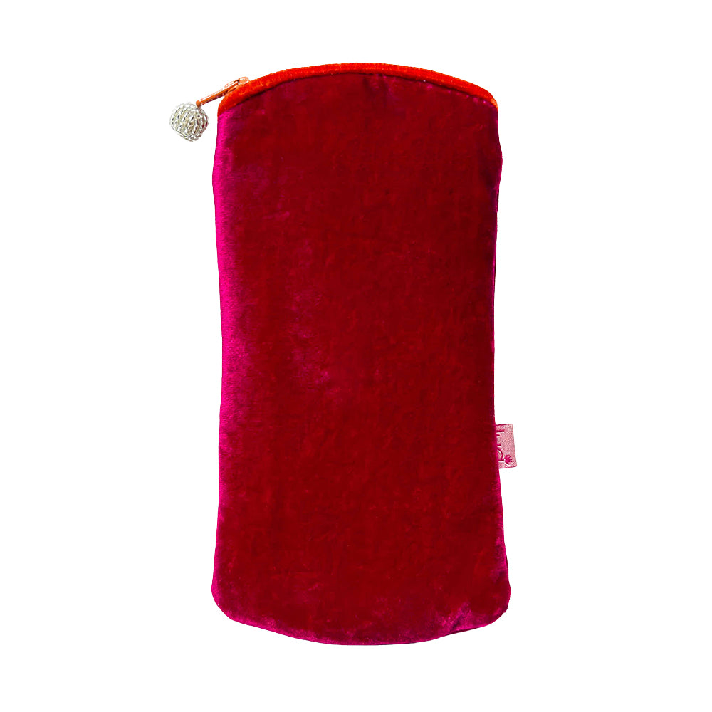 Velvet Glasses Purse Hot Pink