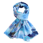 Bright Floral Blue Scarf
