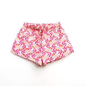 Leaf & Bud Sleep Shorts in Magenta & Orange