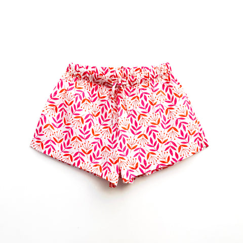 Leaf & Bud Sleep Shorts in Magenta & Orange