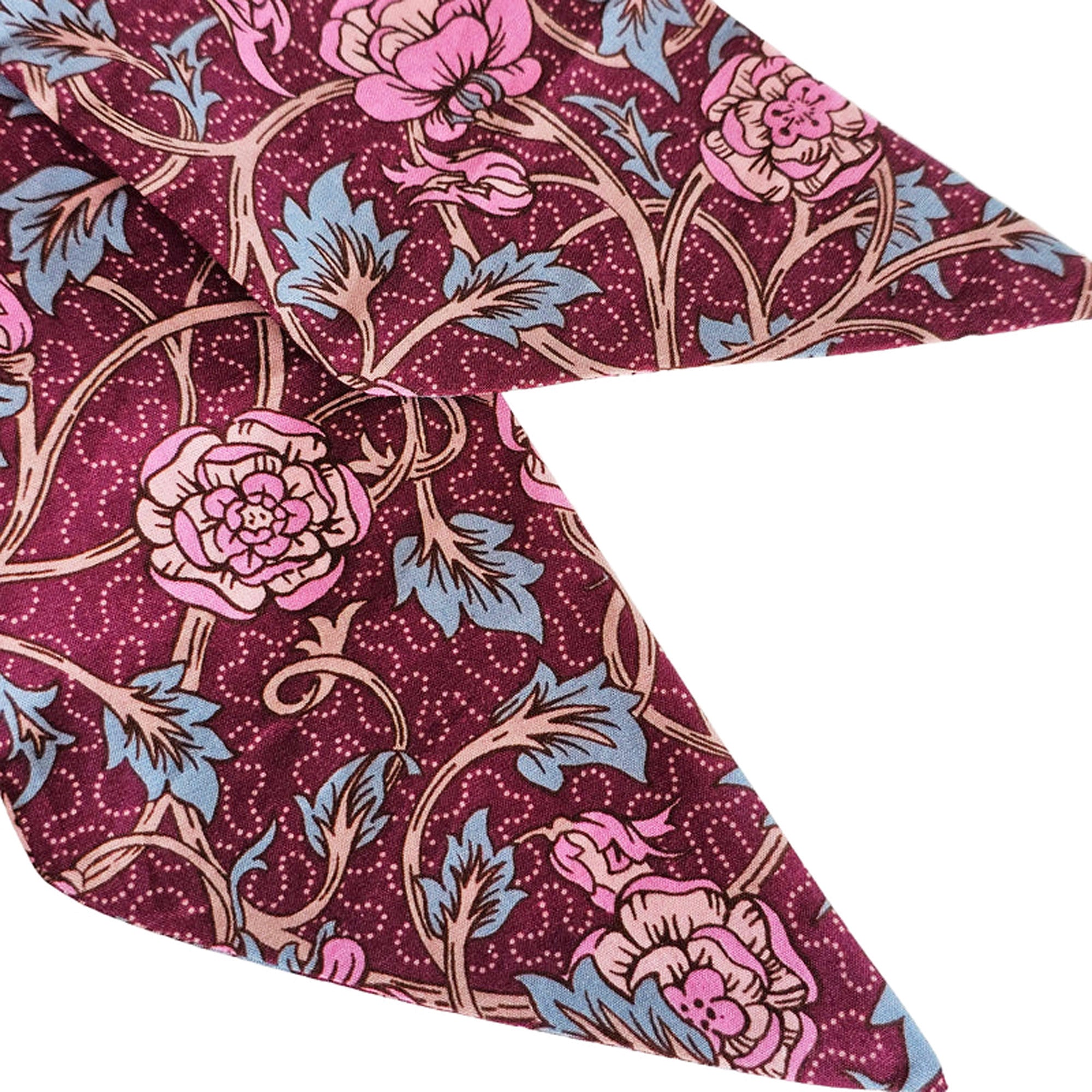 Floral patterned fabric on a plain background