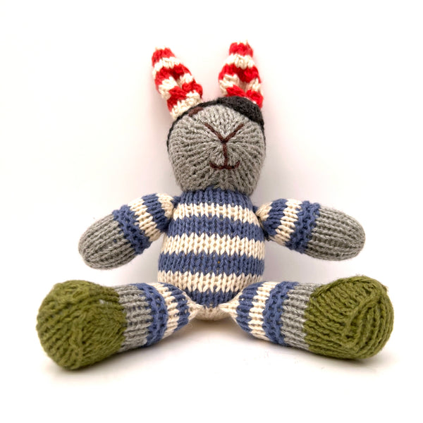 pirate rabbit knitted toy 