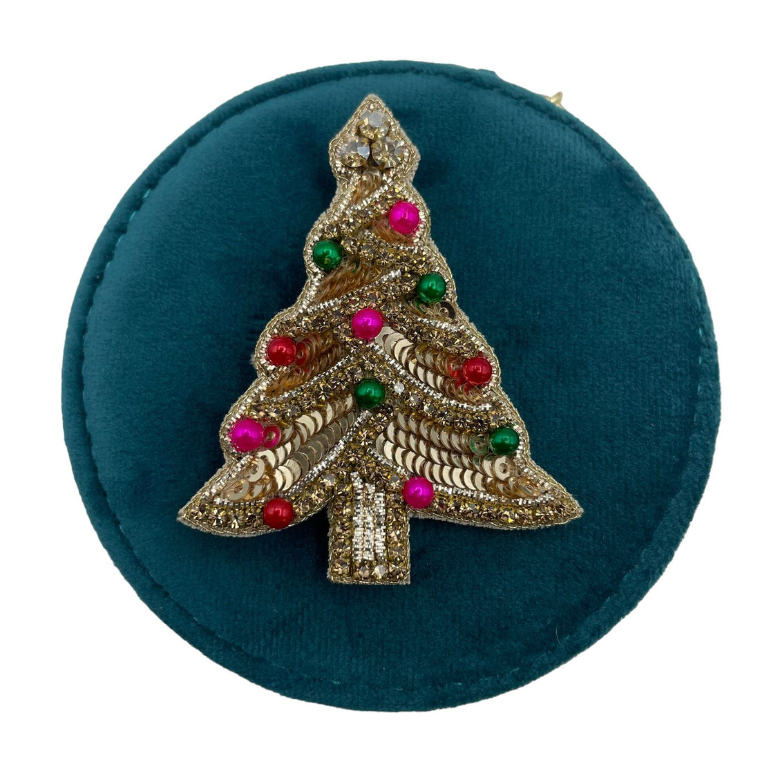 Velvet Teal Kitsch Tree Jewellery Travel Pot