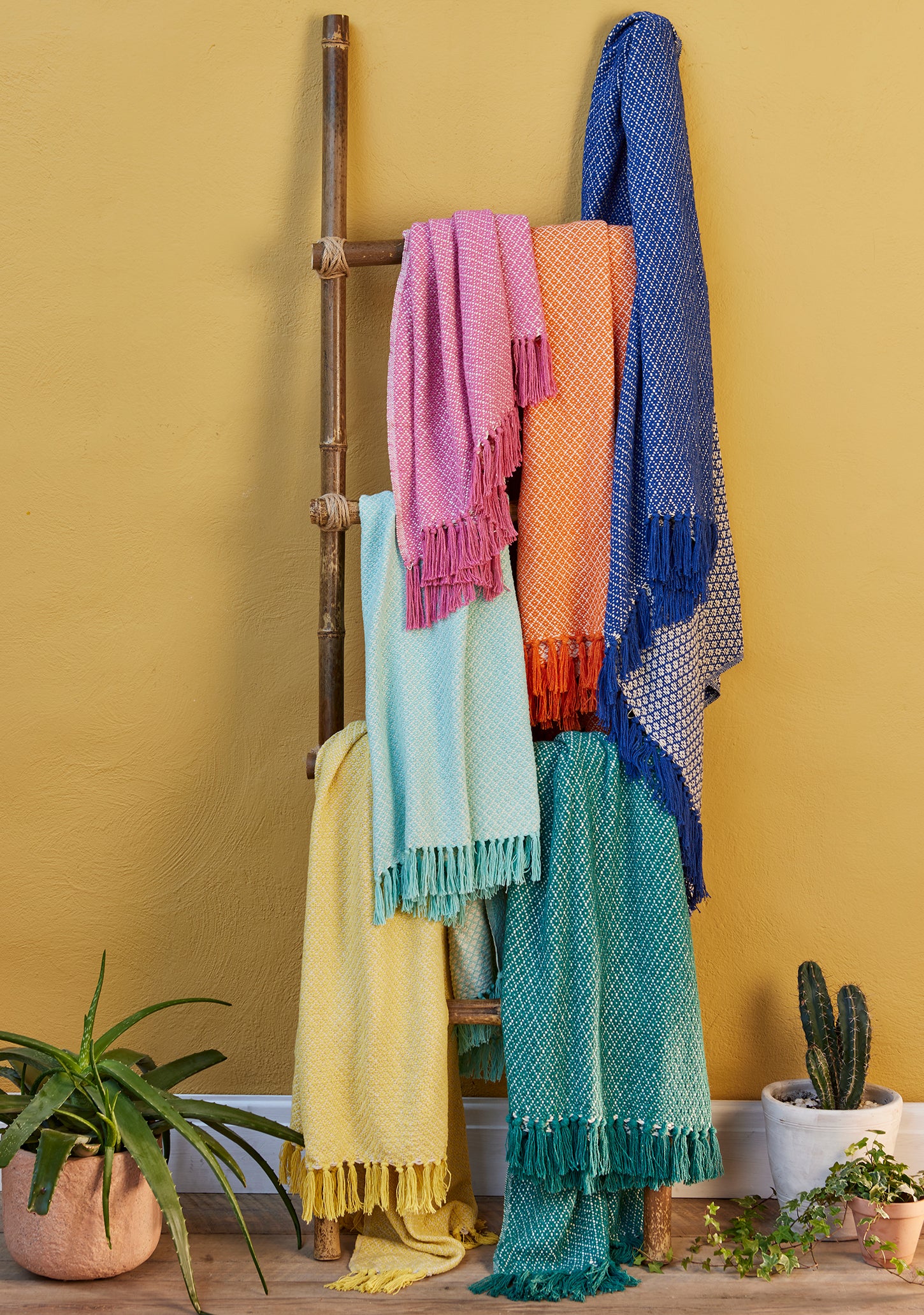 Recycled Cotton Throw Jade Rosalie Weave 