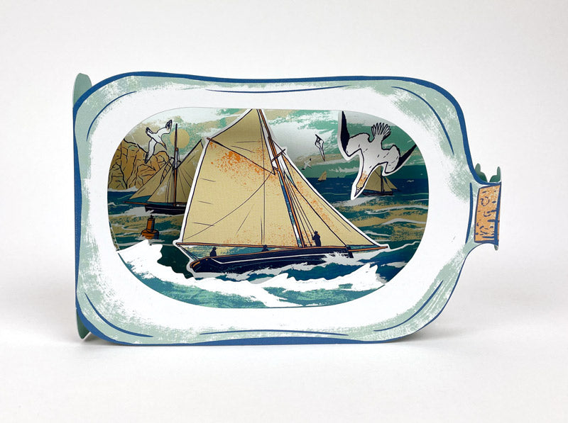 Boat in a Bottle by Tom Jay Greeting Card