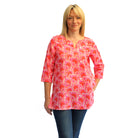 Magenta and orange cotton tunic 