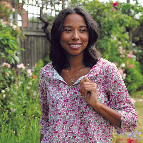 Pink Poppy Forest Tunic Made with Liberty Fabric