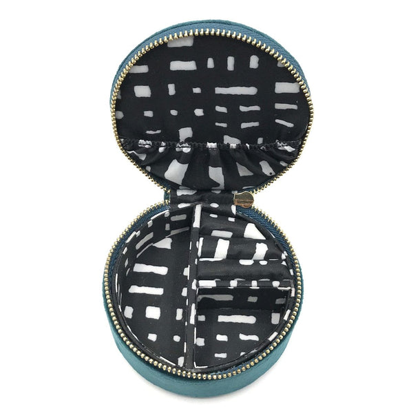 Velvet Teal Kitsch Tree Jewellery Travel Pot