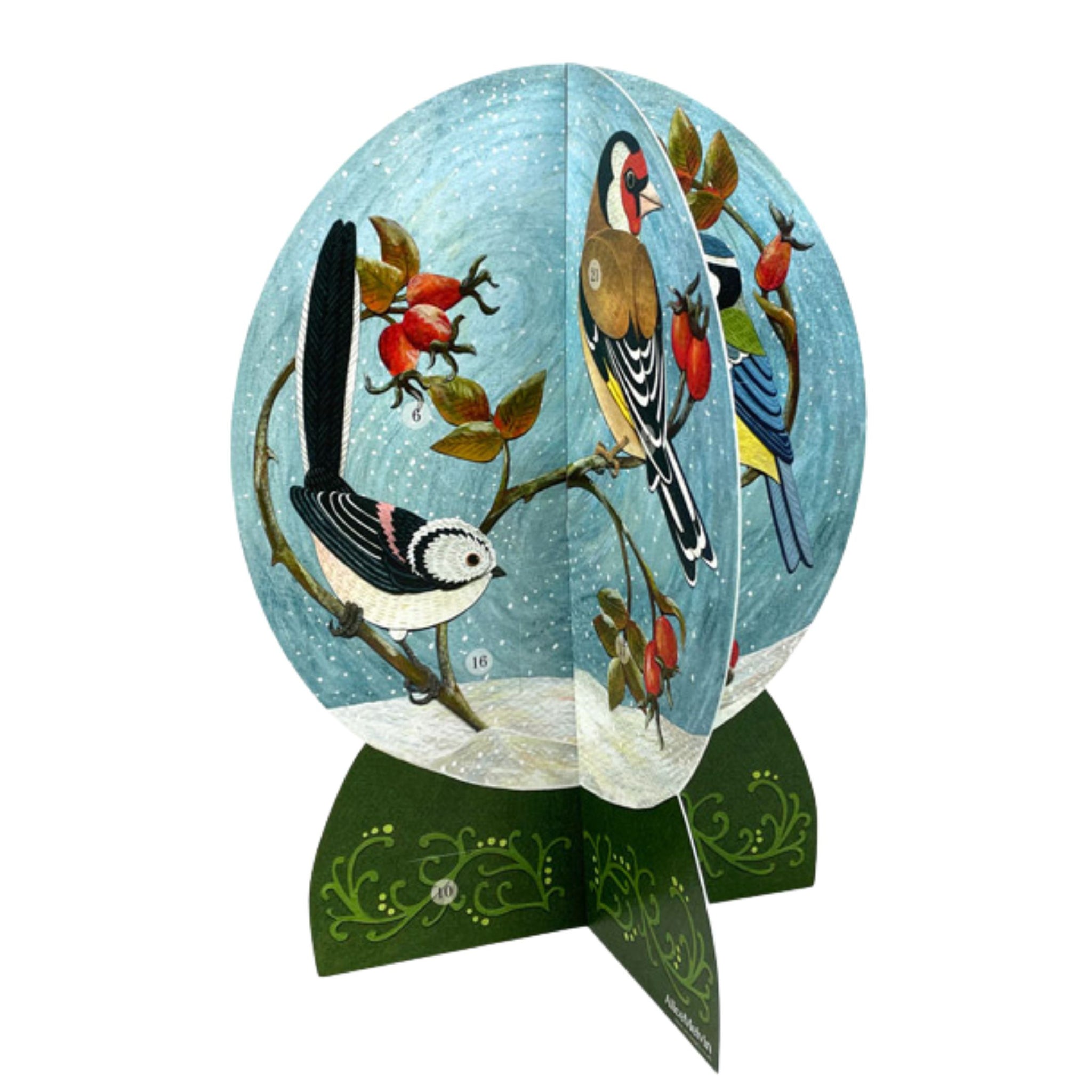 3d bird snow globe greeting card gift 