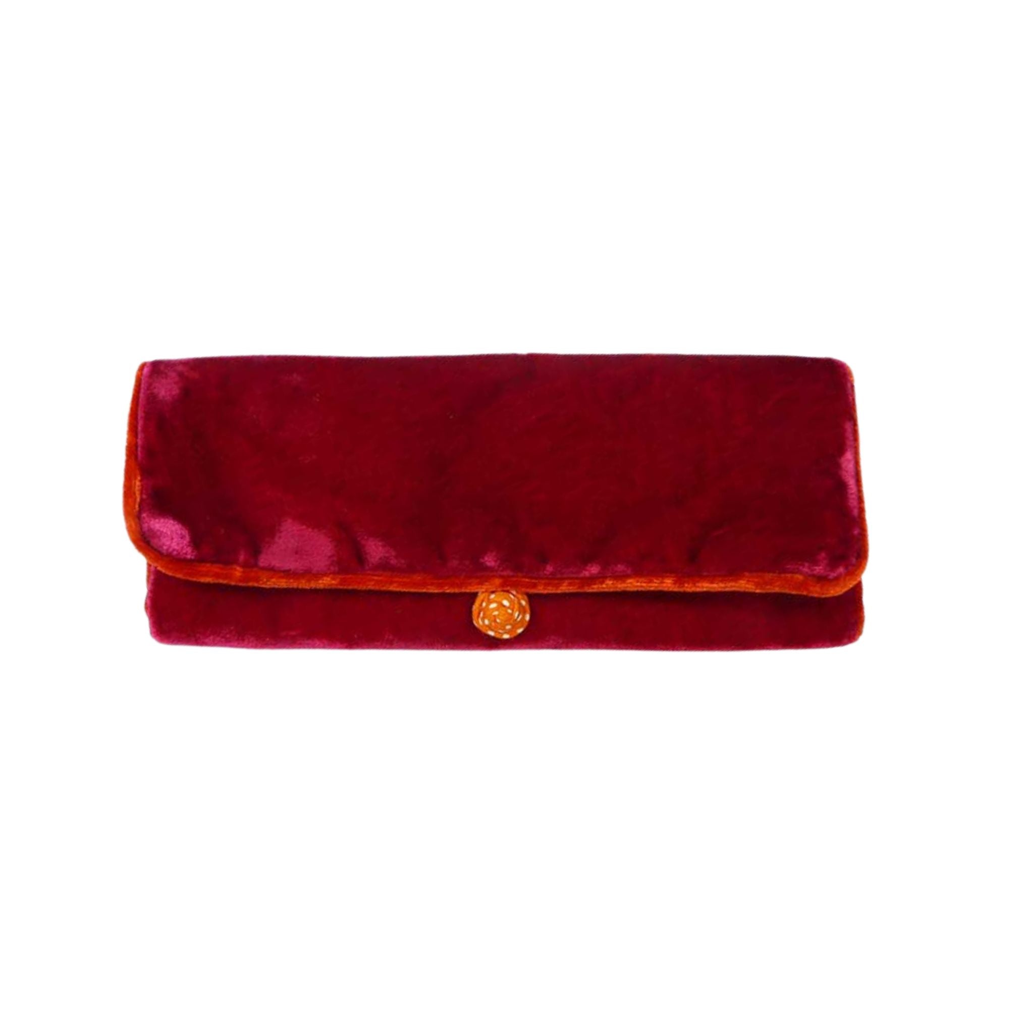 Hot Pink Velvet Jewellery Storage Roll