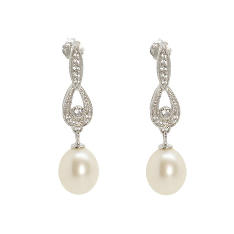 Limited Edition Elegant Stone and Pearl Drop Earrings