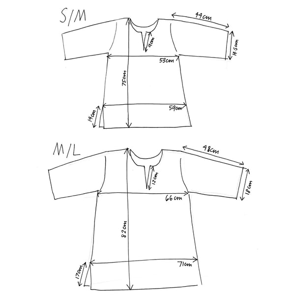 sizes for summer tunic 