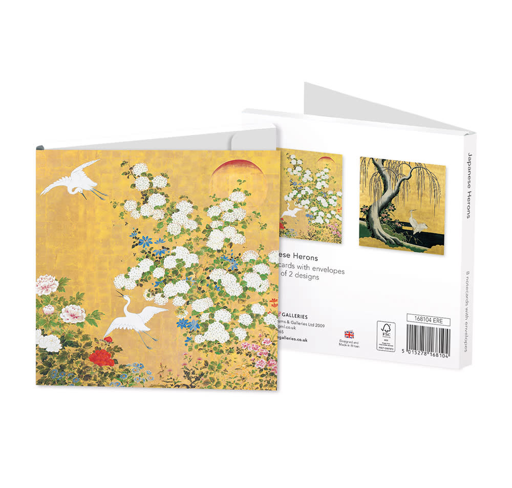 Japanese heron notecards museums and galleries 