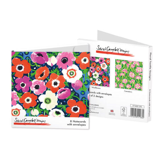 Pack of 8 Notecards - Floral Textile Designs