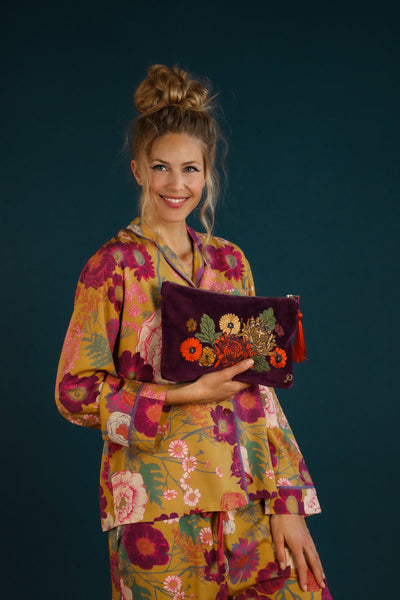 embroidered velvet handbag 