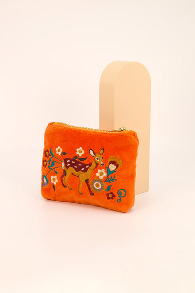 makeup bag or clutch bag in velvet 