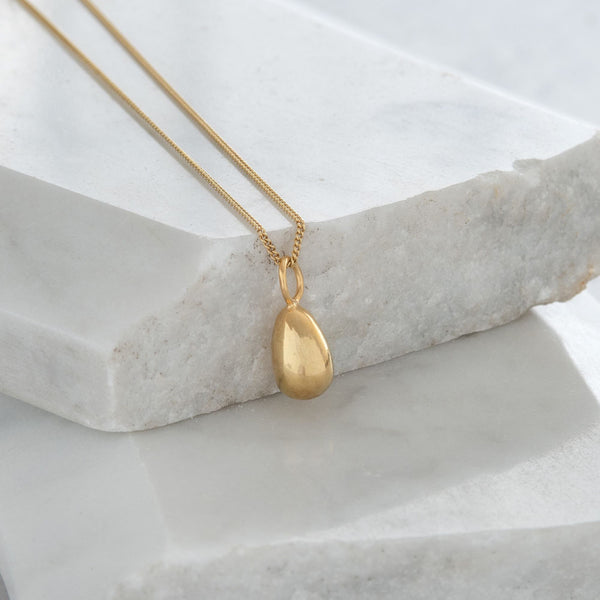 Egg Pendant Necklace Gold Vermeil