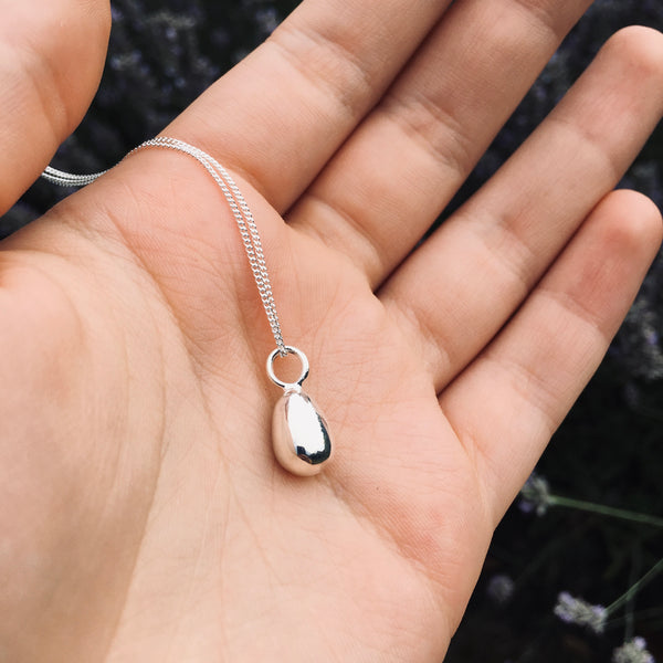 Egg Pendant Necklace Sterling Silver