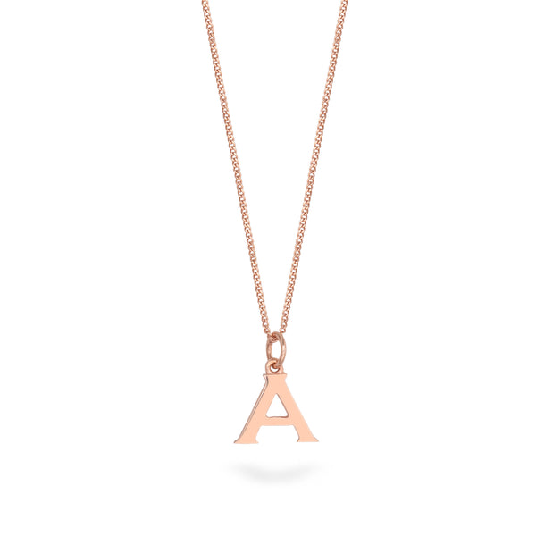 Letter Charm Necklace Rose Gold Vermeil