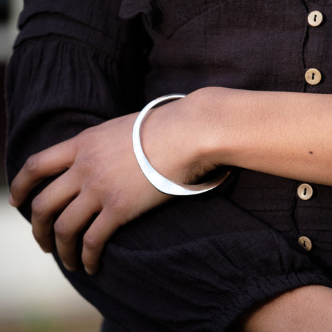 Elliptical Bangle Sterling Silver