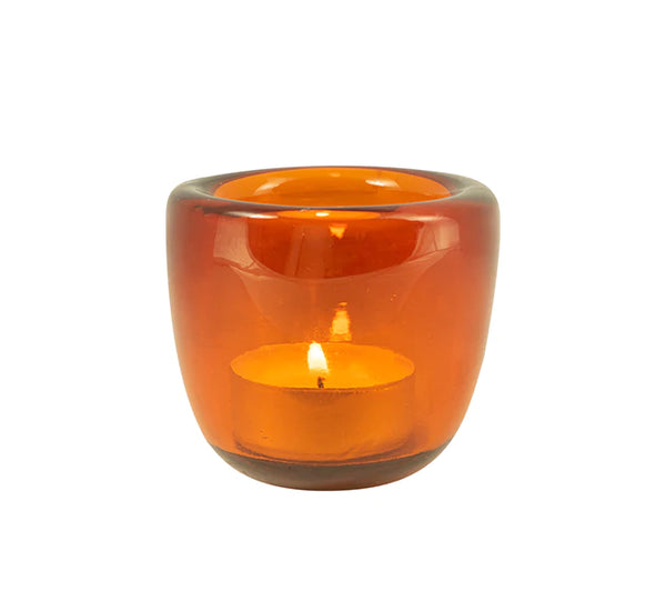 British Colour Standard Hand Blown Glass Tea Light Holder