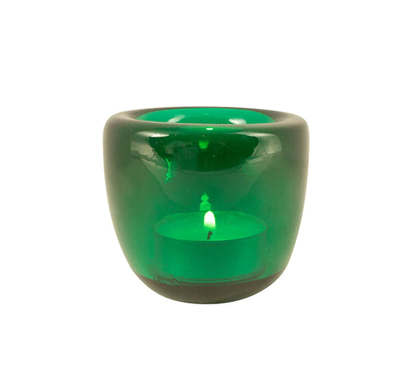 British Colour Standard Hand Blown Glass Tea Light Holder