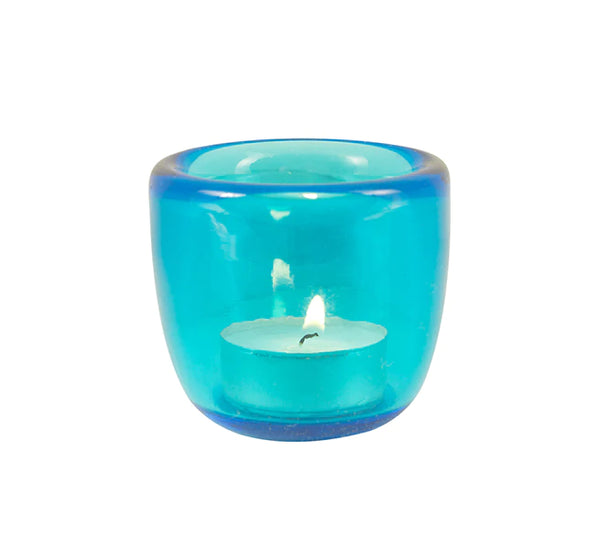 British Colour Standard Hand Blown Glass Tea Light Holder