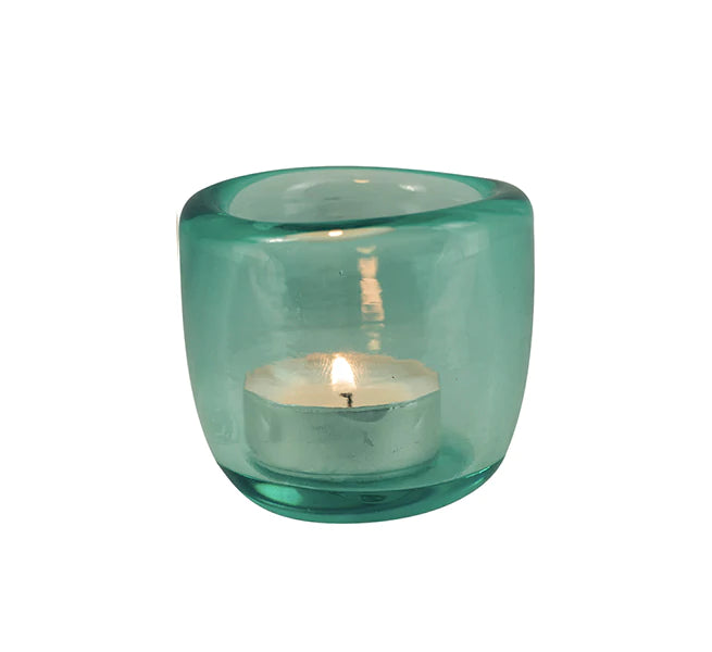 British Colour Standard Hand Blown Glass Tea Light Holder