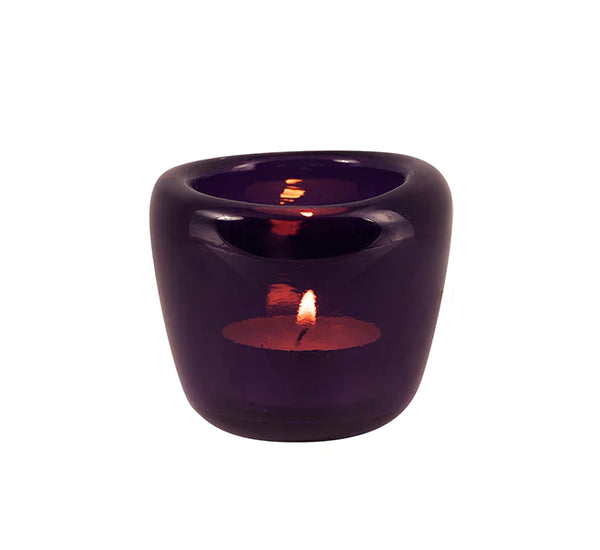 British Colour Standard Hand Blown Glass Tea Light Holder