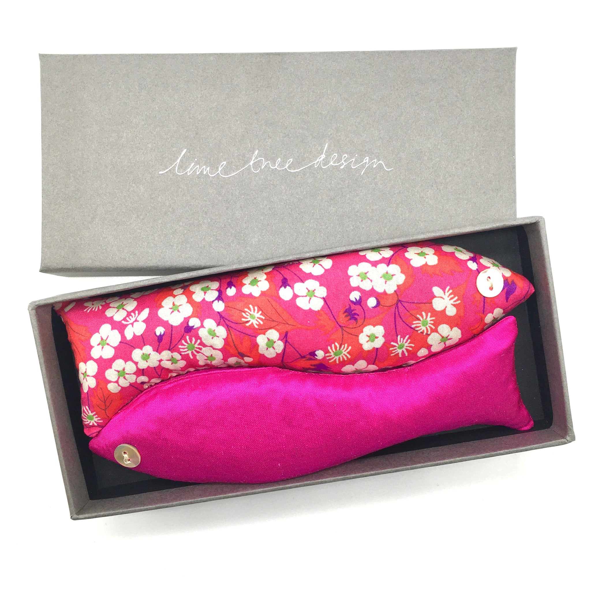 Hot pink liberty of london and silk Lavender filled fish 