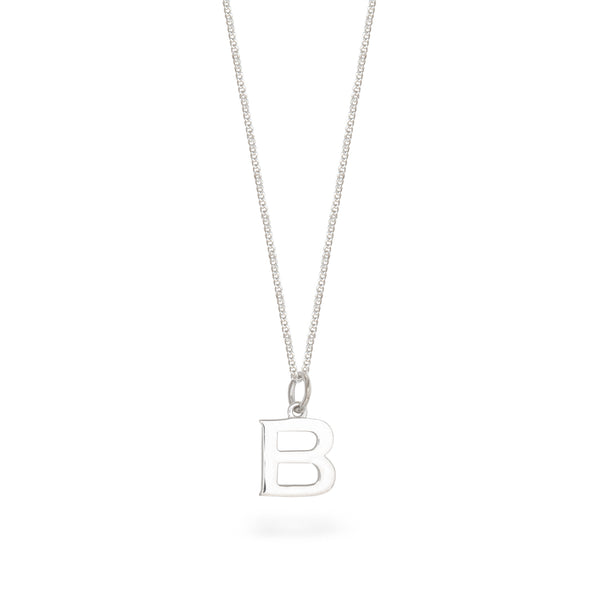 Letter Charm Necklace Sterling Silver