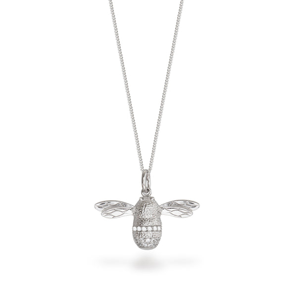 Bumble Bee Pendant Necklace Sterling Silver