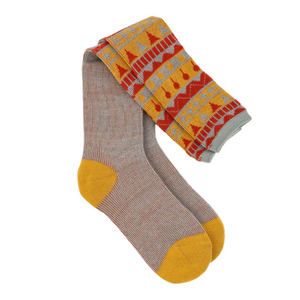 Fair Isle Triangle Boot Socks - Ice
