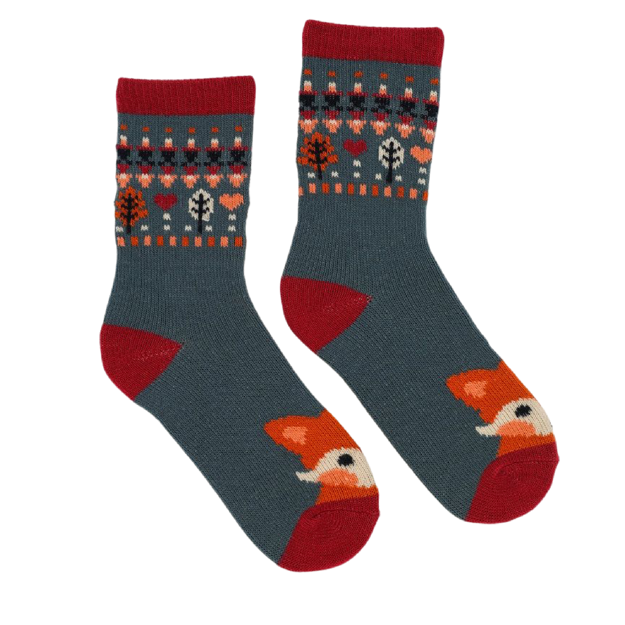 cute knitted fox socks 