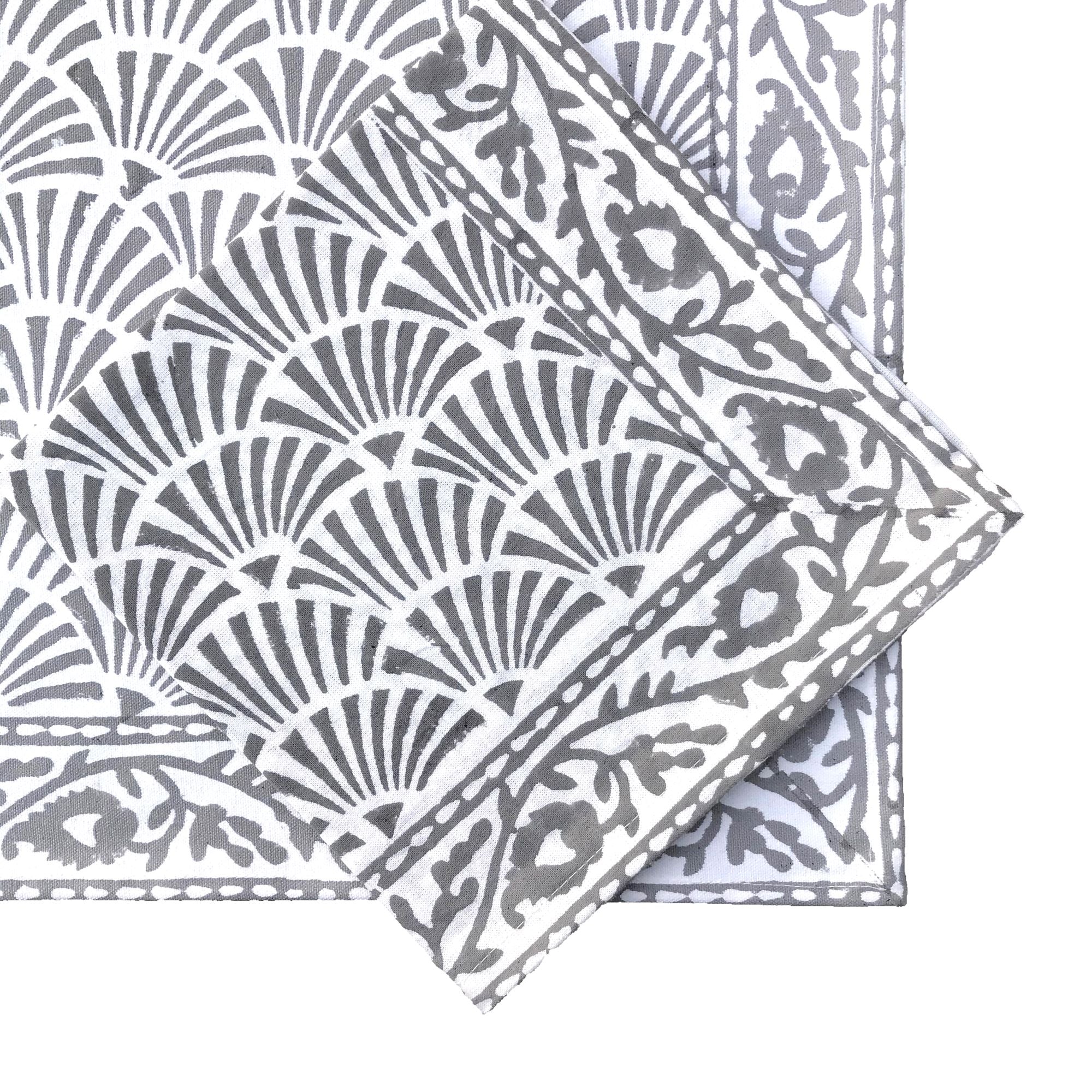Set of 6 Block Print Placemat- 3 Colourways