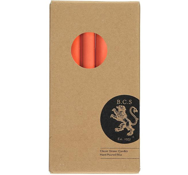 British Colour Standard Eco Dinner Candles Pack Orange