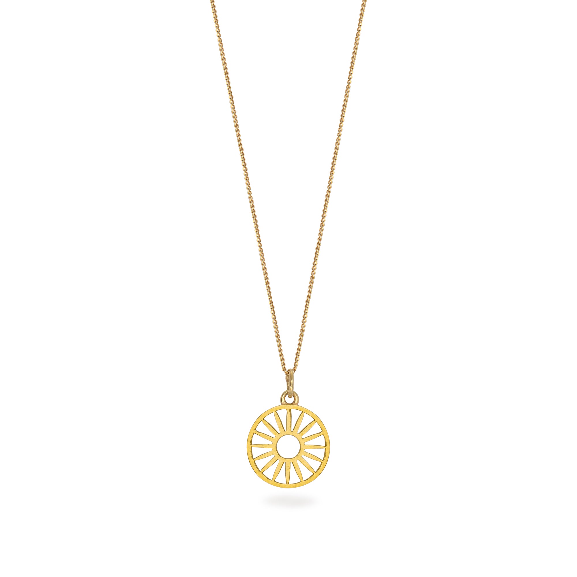 Wagon Wheel Token Charm Necklace