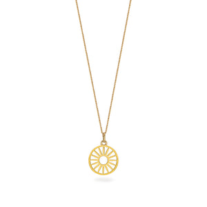 Wagon Wheel Token Charm Necklace