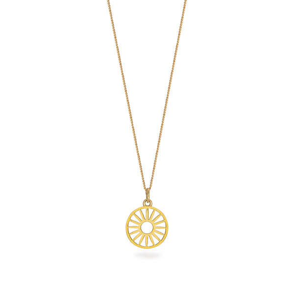 Wagon Wheel Token Charm Necklace