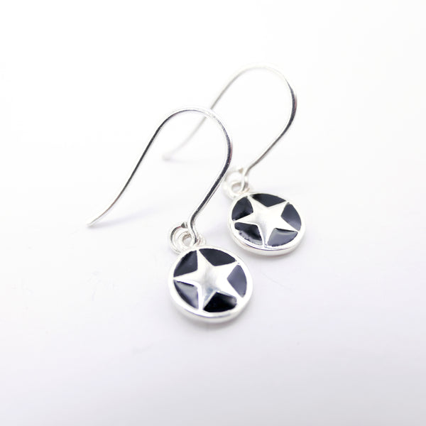 Mini Star Enamel Hook Earrings