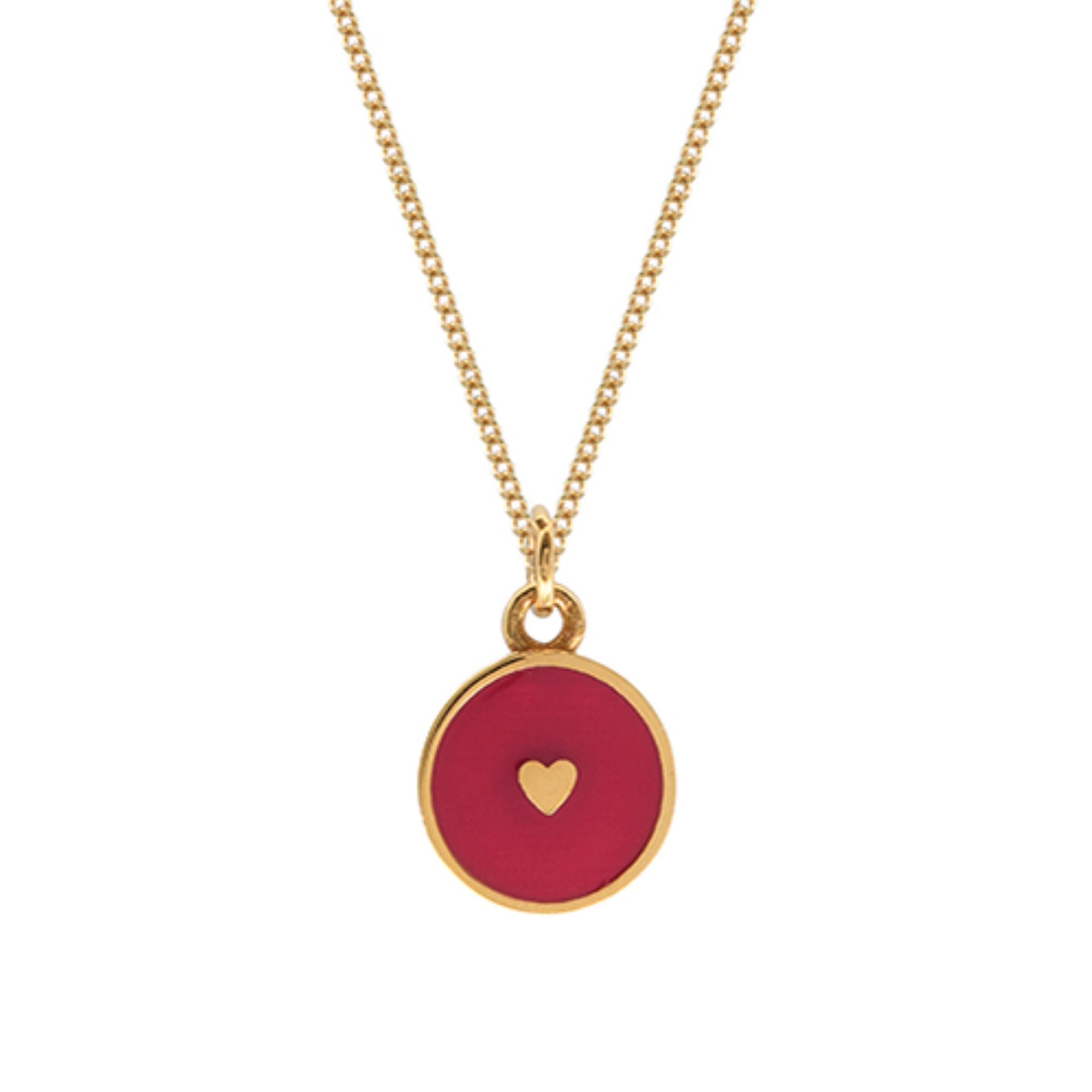 Red Heart in Gold vermeil necklace 