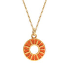 Orange medallion necklace in gold vermeil