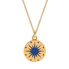 gold vermeil enamel necklace in midnight blue 