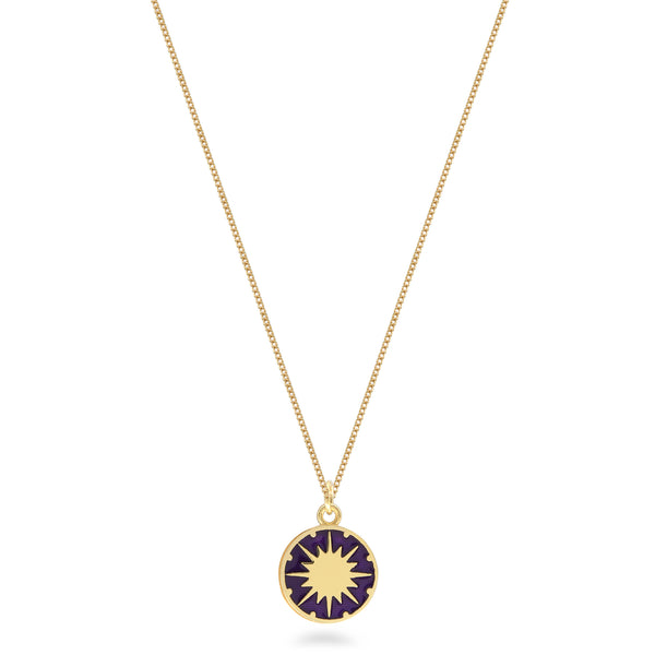supernova necklace in enamel and gold vermeil 