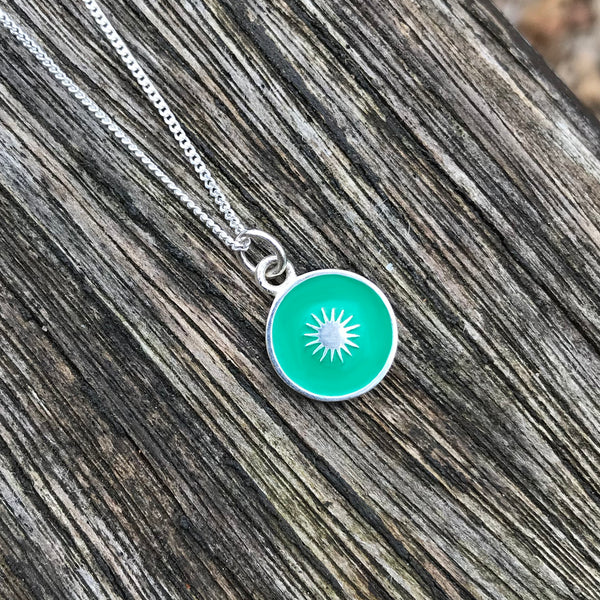 enamel sun pendant 