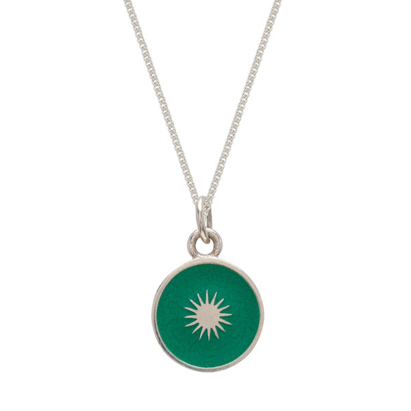 emerald green sun pendant 
